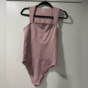 NWOT Elegant OQQ Pink Ribbed Tank Bodysuit